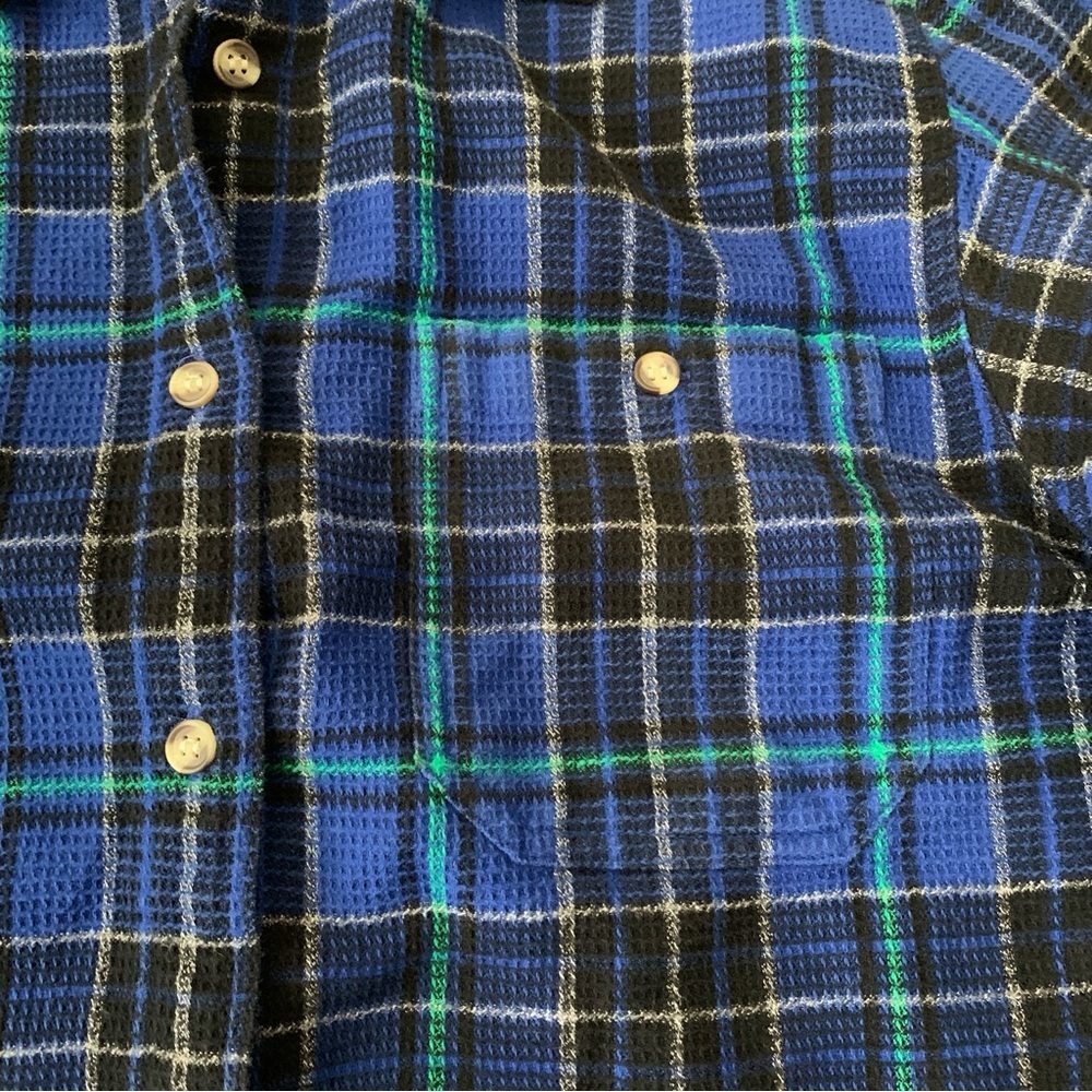 Cabin Creek Blue Plaid Button Down Size M - Picture 2 of 9